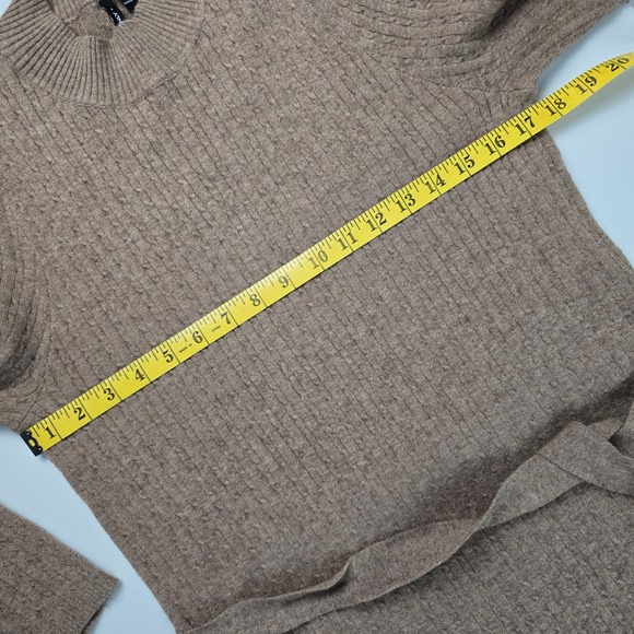 NWT ONLY Tan High Neck Belted Cable Knit Sweater Dress Malt Ball Soft Warm XL - Picture 13 of 14